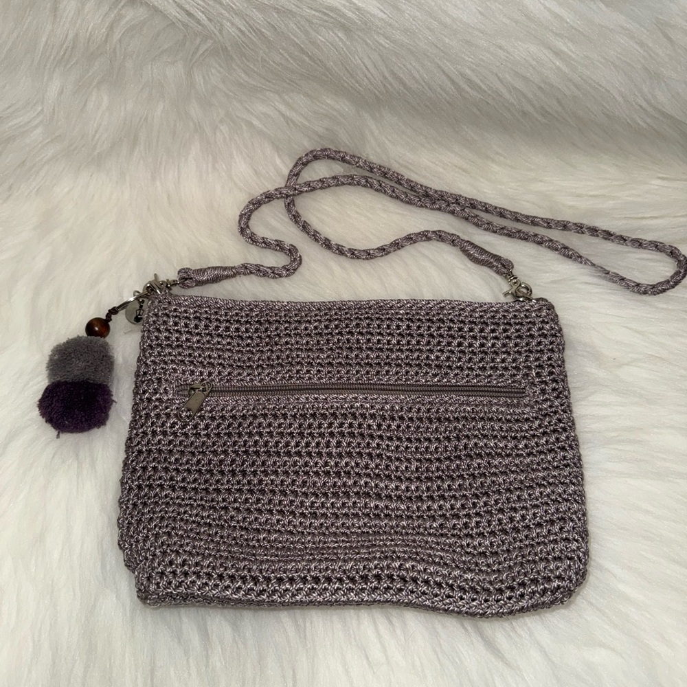 The Sak pale purple crocheted crossbody